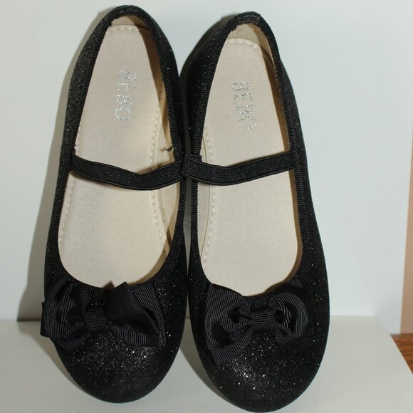 Bebo Size 2 Black Glitter Textured Ballet Style Shoe New - Picture 1 of 4